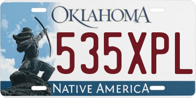 OK license plate 535XPL