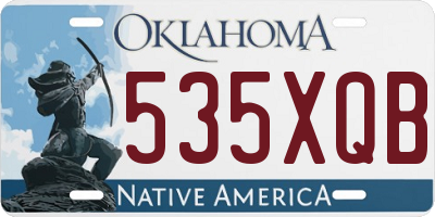 OK license plate 535XQB