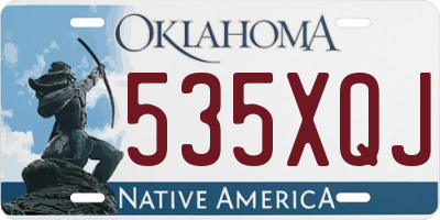 OK license plate 535XQJ