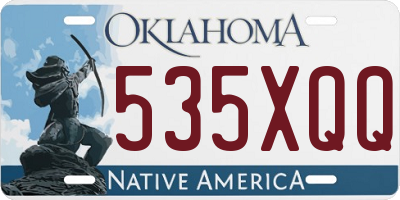 OK license plate 535XQQ