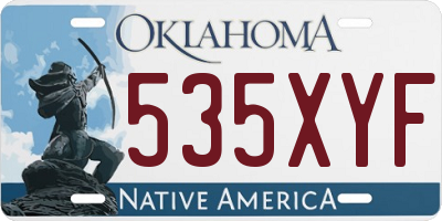 OK license plate 535XYF