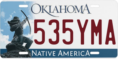 OK license plate 535YMA