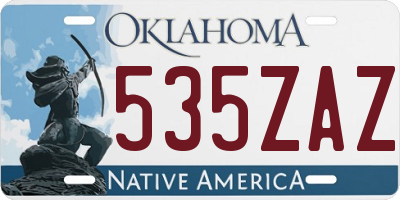 OK license plate 535ZAZ