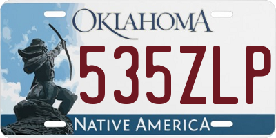 OK license plate 535ZLP