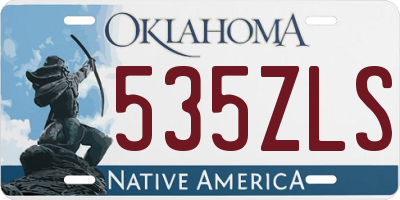 OK license plate 535ZLS