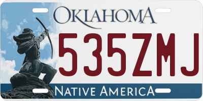 OK license plate 535ZMJ