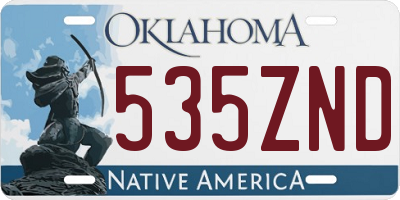 OK license plate 535ZND