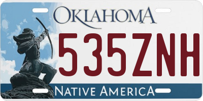 OK license plate 535ZNH
