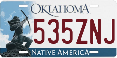 OK license plate 535ZNJ