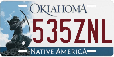 OK license plate 535ZNL
