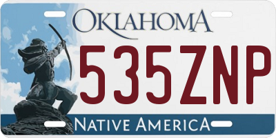 OK license plate 535ZNP