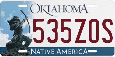 OK license plate 535ZOS