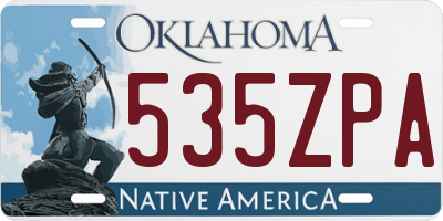 OK license plate 535ZPA