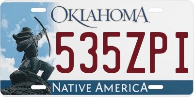 OK license plate 535ZPI