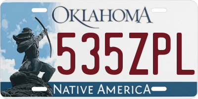 OK license plate 535ZPL