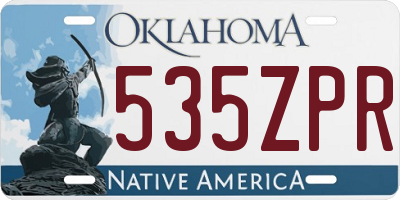OK license plate 535ZPR