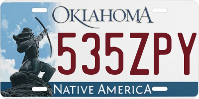 OK license plate 535ZPY