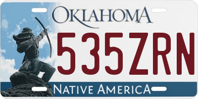 OK license plate 535ZRN