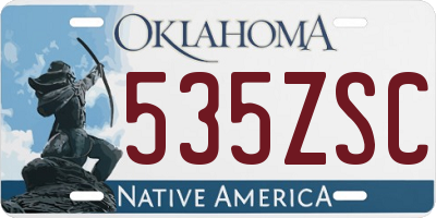 OK license plate 535ZSC