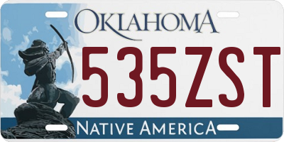 OK license plate 535ZST