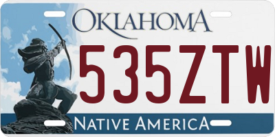 OK license plate 535ZTW