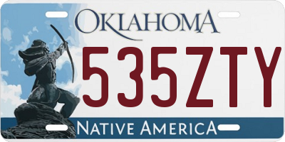 OK license plate 535ZTY