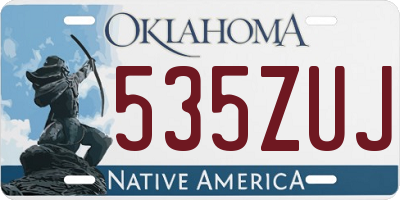 OK license plate 535ZUJ