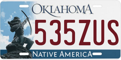 OK license plate 535ZUS