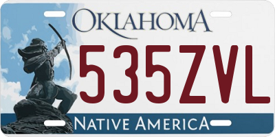 OK license plate 535ZVL