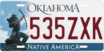 OK license plate 535ZXK