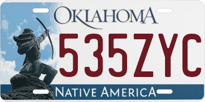 OK license plate 535ZYC