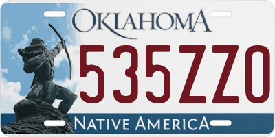 OK license plate 535ZZO