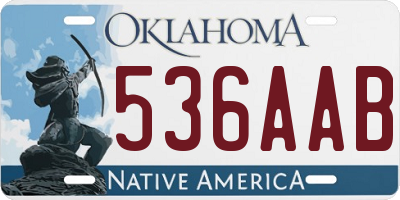 OK license plate 536AAB
