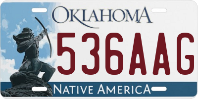 OK license plate 536AAG