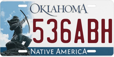 OK license plate 536ABH