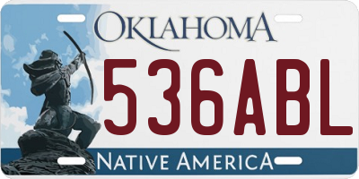 OK license plate 536ABL