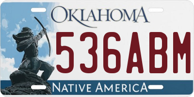 OK license plate 536ABM