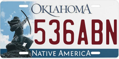 OK license plate 536ABN
