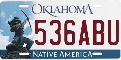 OK license plate 536ABU