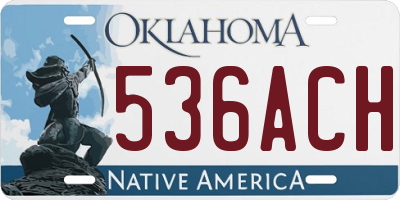 OK license plate 536ACH
