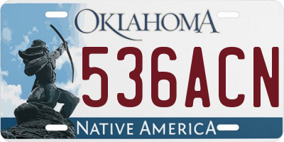 OK license plate 536ACN