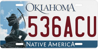 OK license plate 536ACU