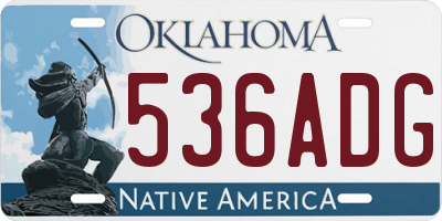OK license plate 536ADG