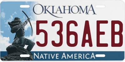 OK license plate 536AEB