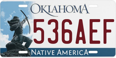 OK license plate 536AEF