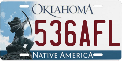 OK license plate 536AFL