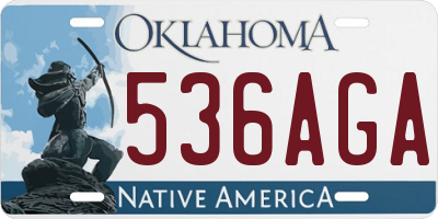 OK license plate 536AGA