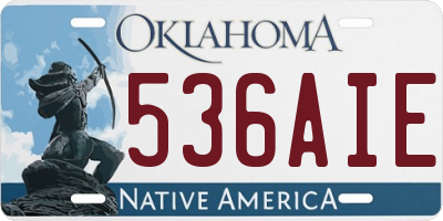 OK license plate 536AIE