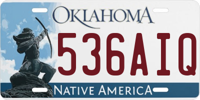 OK license plate 536AIQ