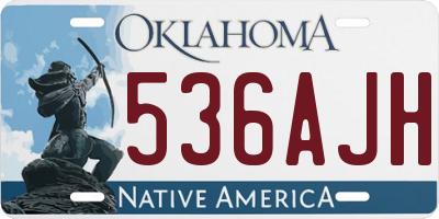 OK license plate 536AJH